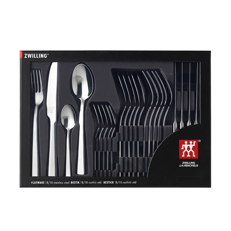 ชุดช้อนส้อมสแตนเลสสตีล ZWILLING รุ่น KING 24 ชิ้น ทนทาน สีเงิน N07041224